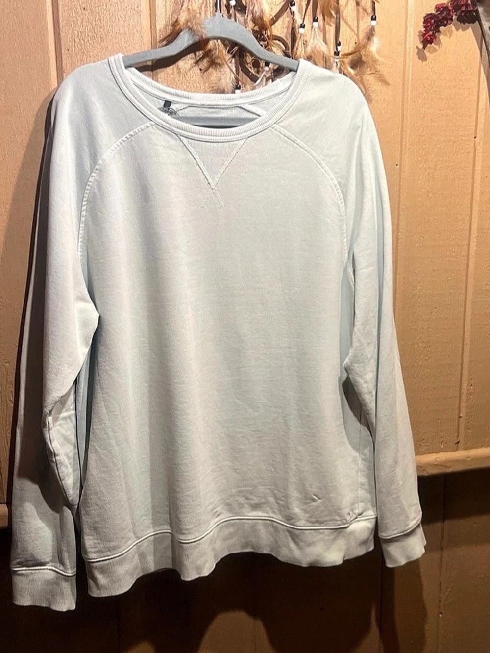 Outerknown Hemp Organic Cotton French Terry Sweatshirt Mens L Raglan Light Sage